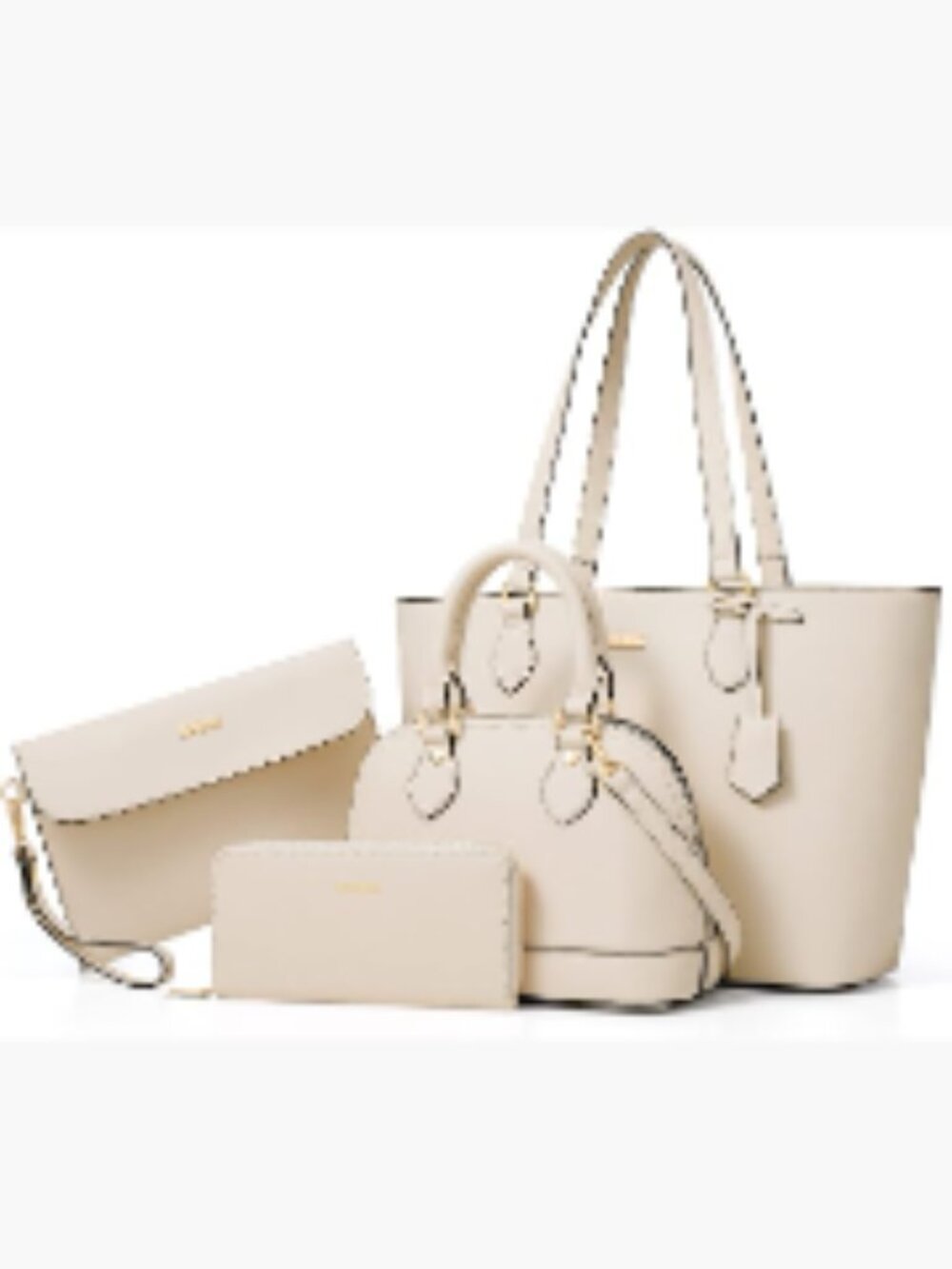 Women's 4-Piece Handbag Set Faux Leather Tote Crossbody Shoulder Bag Wallet